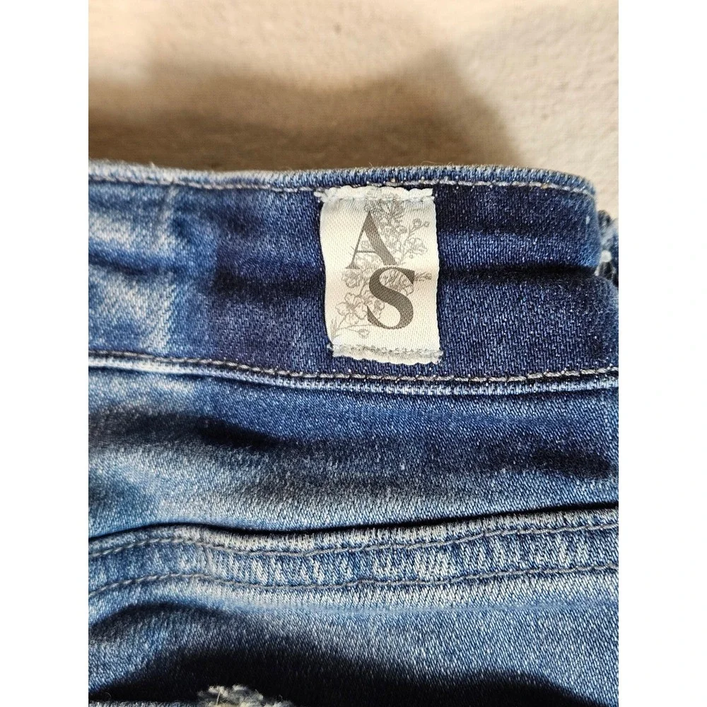 Altar'd State Distressed Skinny Jean Blue Button Fly High Rise T5069-F24 Size 24